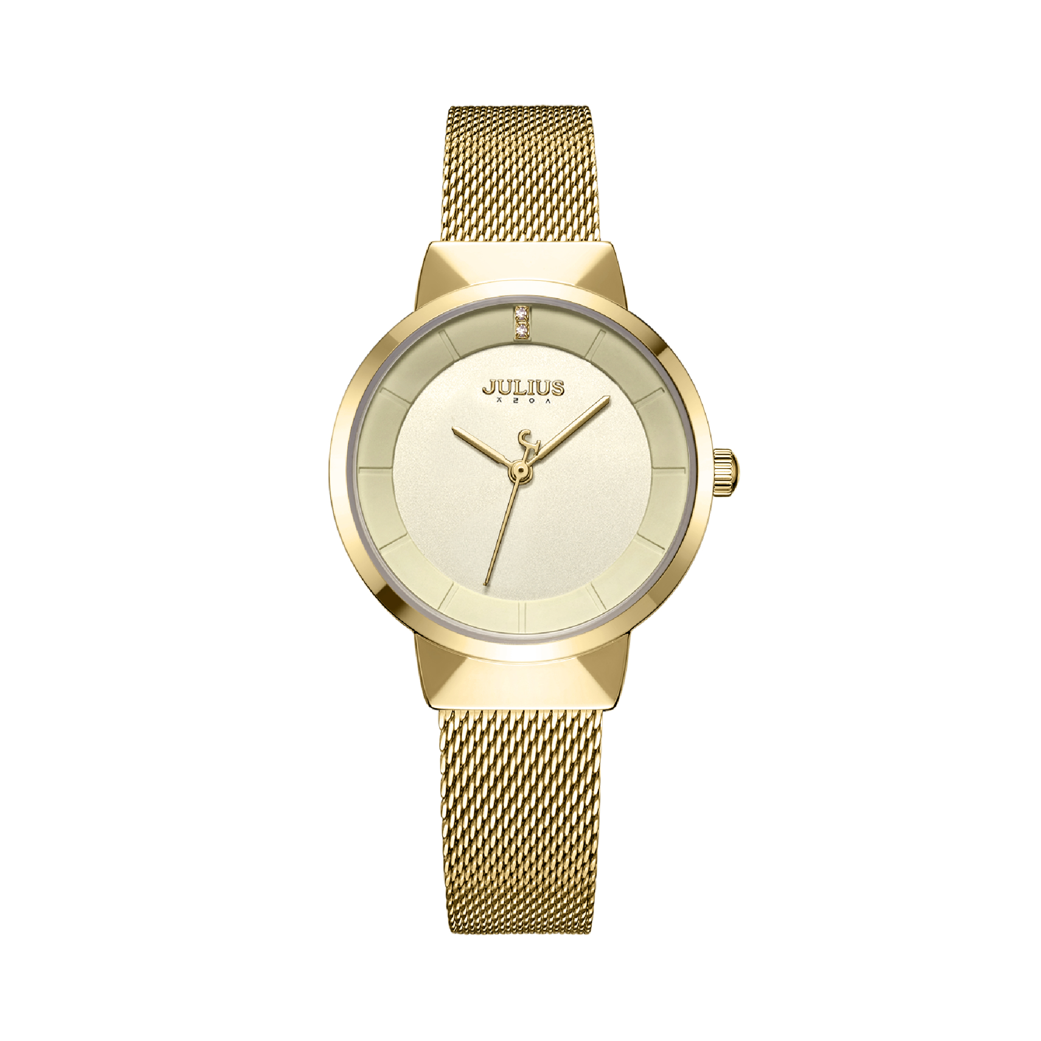 นาฬิกา Julius JA-1104L B สายสแตนเลสถัก สีทอง