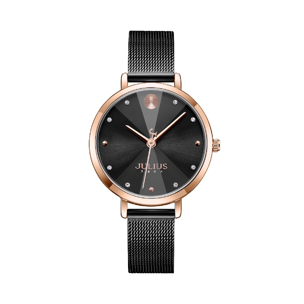 นาฬิกา Julius JA-1222 D สายสแตนเลสถัก สีดำ