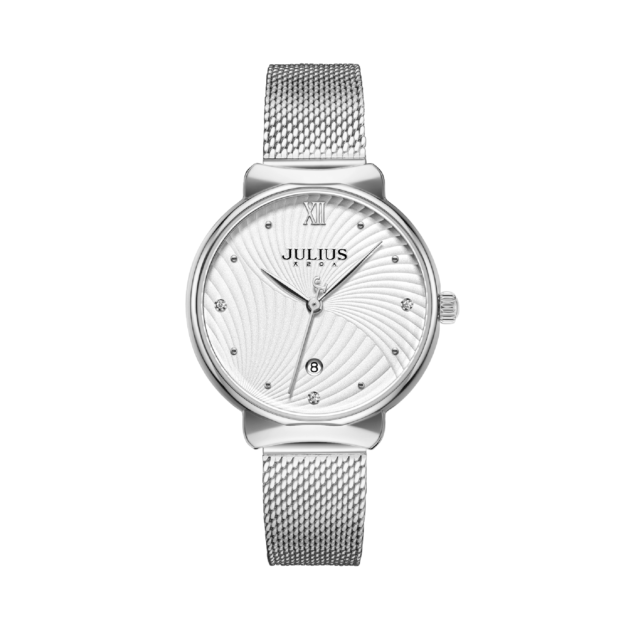 นาฬิกา Julius JA-1243 A สายสแตนเลสถัก สีเงิน
