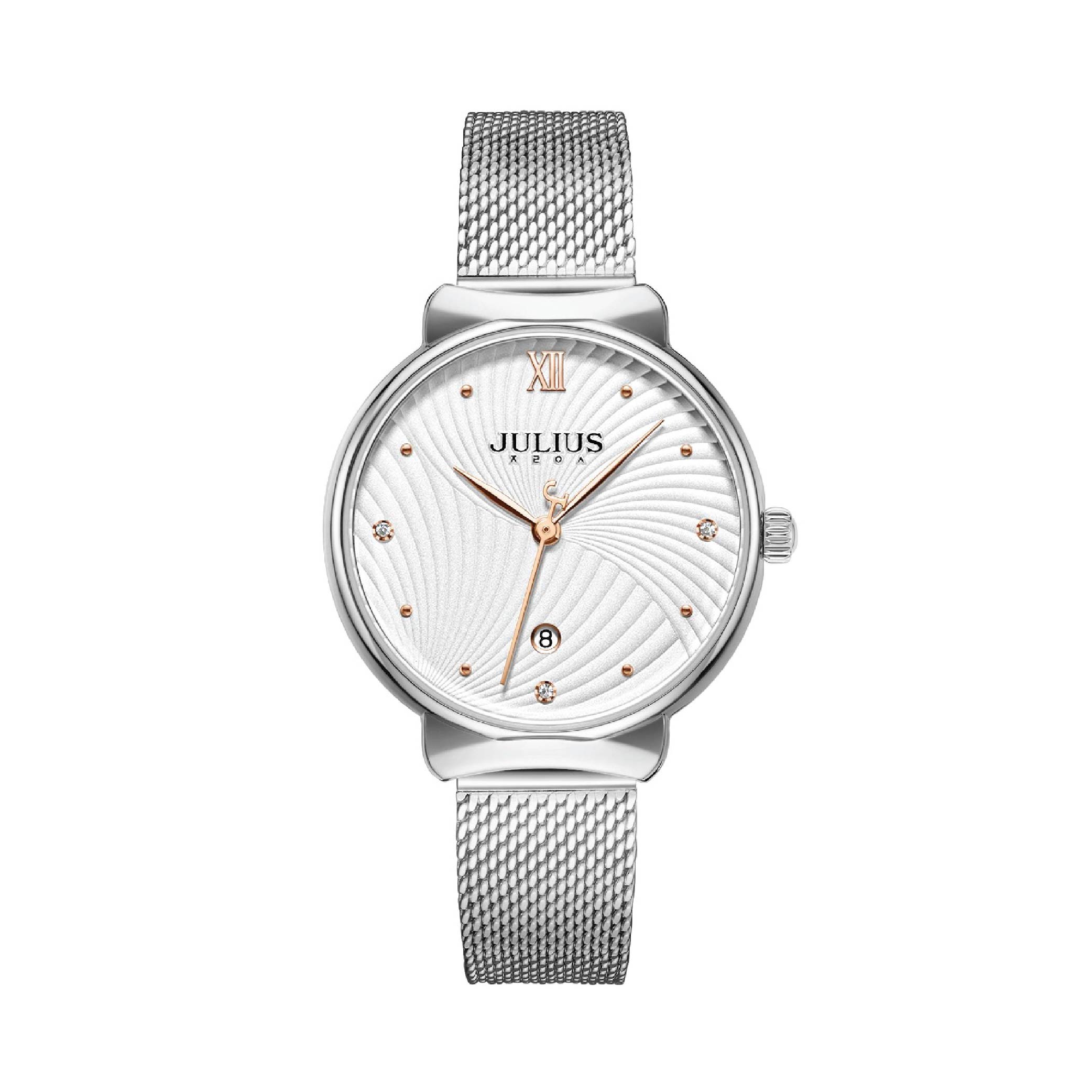 นาฬิกา Julius JA-1243 H สายสแตนเลสถัก สีเงิน