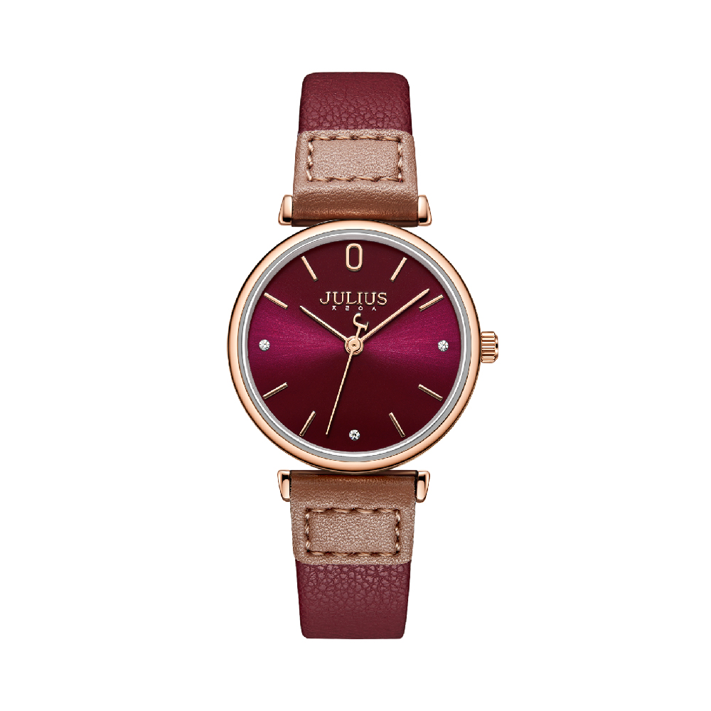 นาฬิกา Julius JA-1306 D สายหนัง สีแดง
