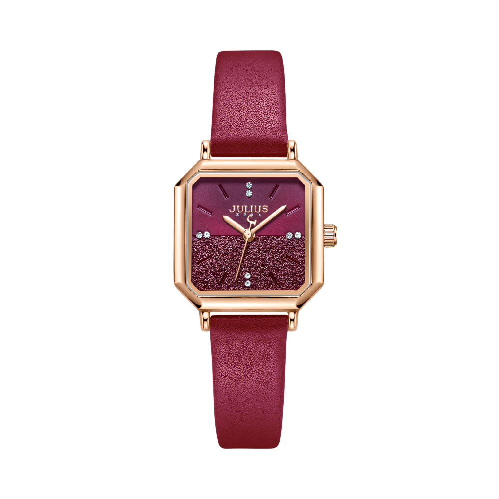 นาฬิกา Julius JA-1370 C สายหนัง สีแดง