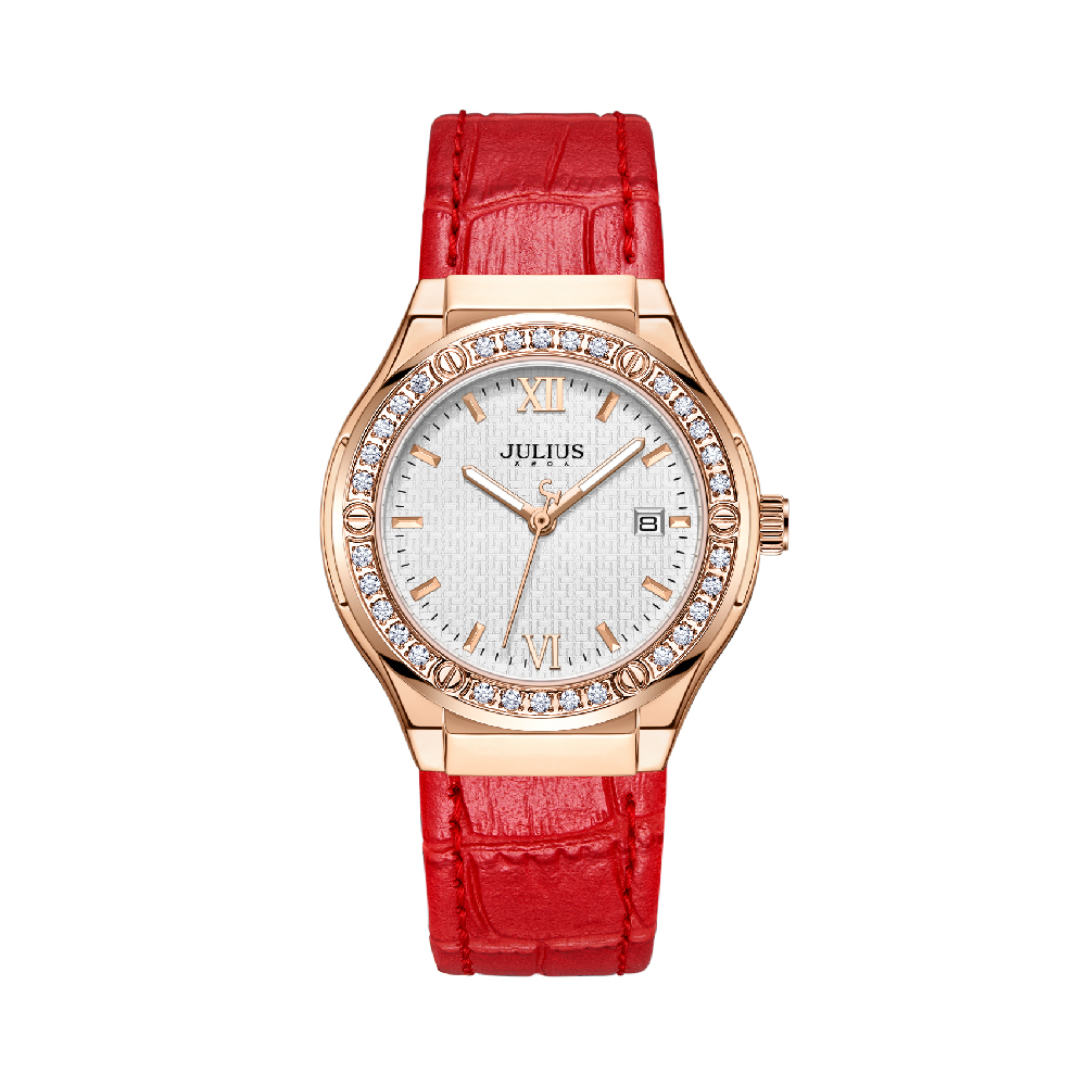 นาฬิกา Julius JA-1395 B สายหนัง สีแดง