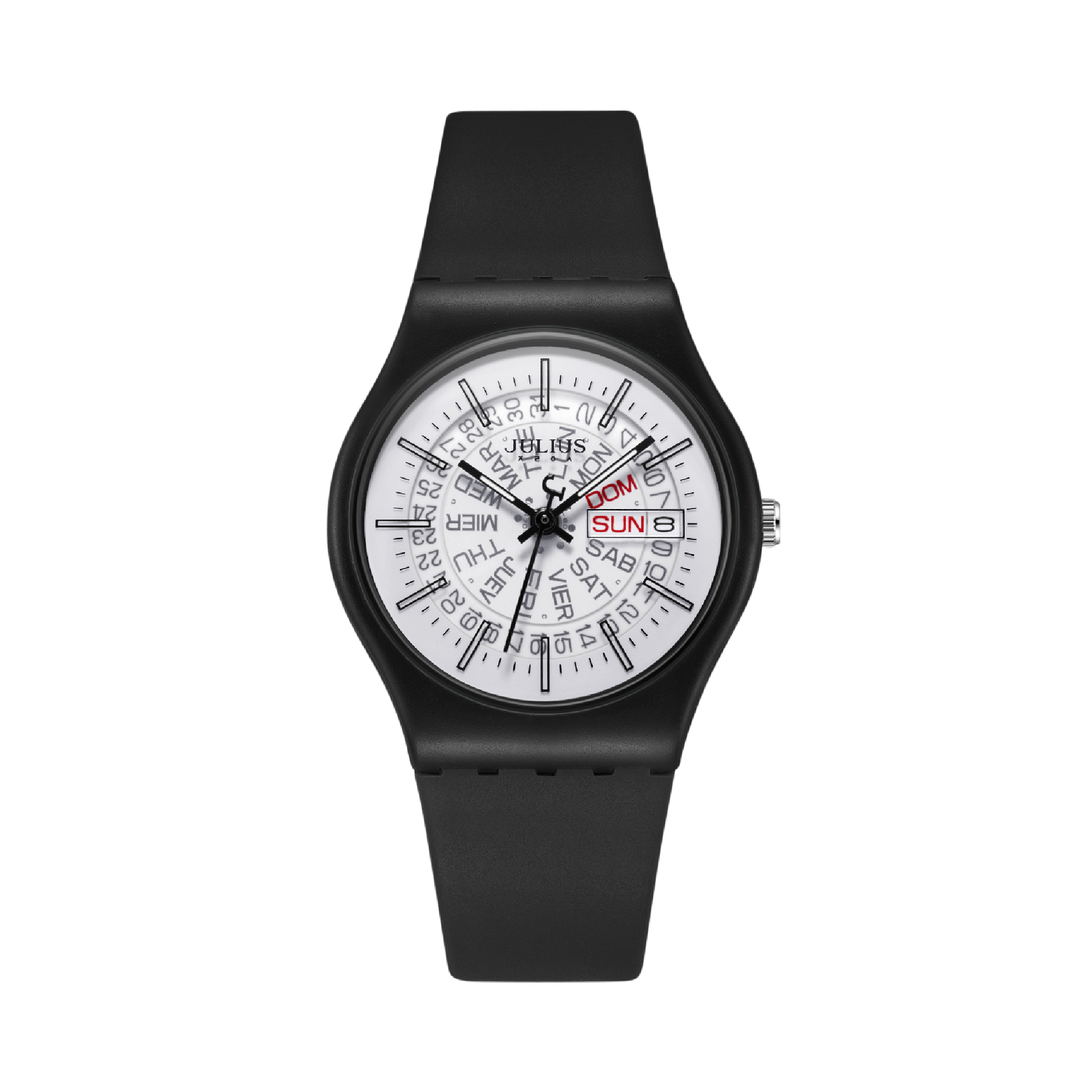 นาฬิกา Julius JA-1396 F สายซิลิโคน สีดำ