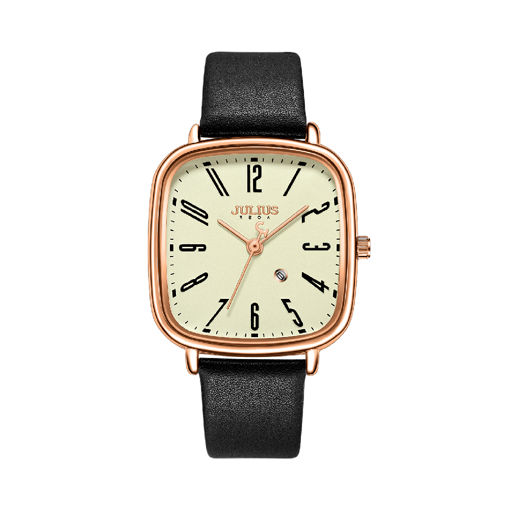 นาฬิกา Julius JA-1418M B สายหนัง สีดำ