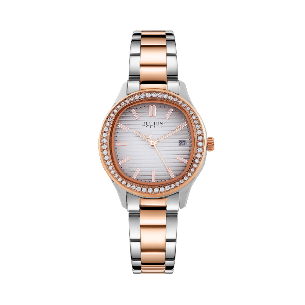 นาฬิกา Julius JA-1460 H สายสแตนเลส สีสองกษัตริย์