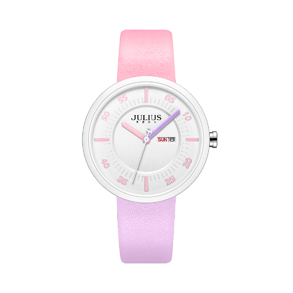 นาฬิกา Julius JA-1492 C สายหนัง สีชมพู-ม่วง