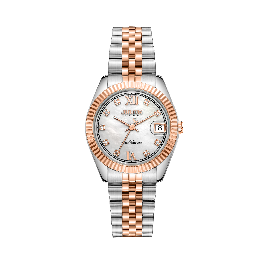 นาฬิกา Julius JA-1498 I สายสแตนเลส สีเงิน-โรสโกลด์