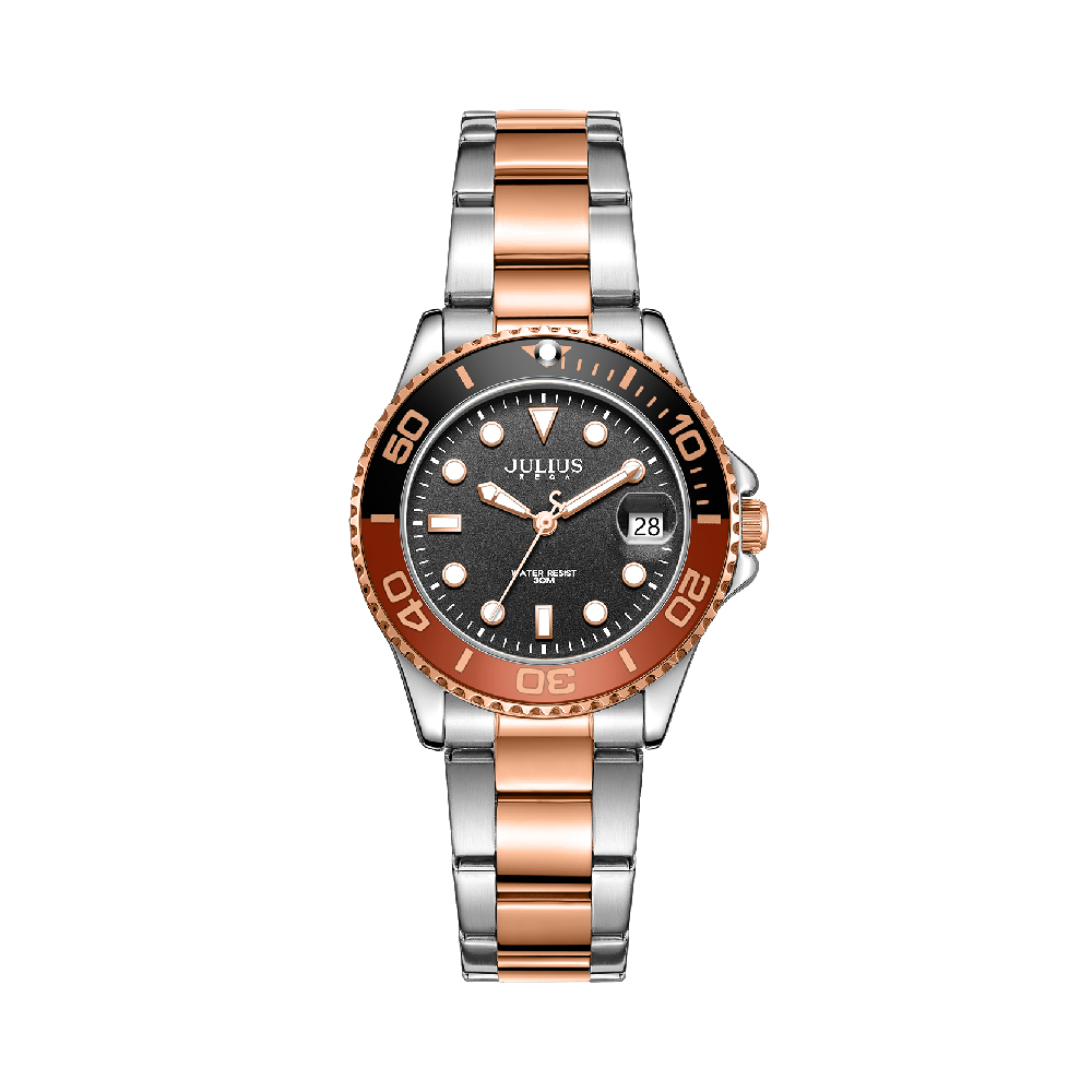 นาฬิกา Julius JA-1499 I สายสแตนเลส สีเงิน-โรสโกลด์