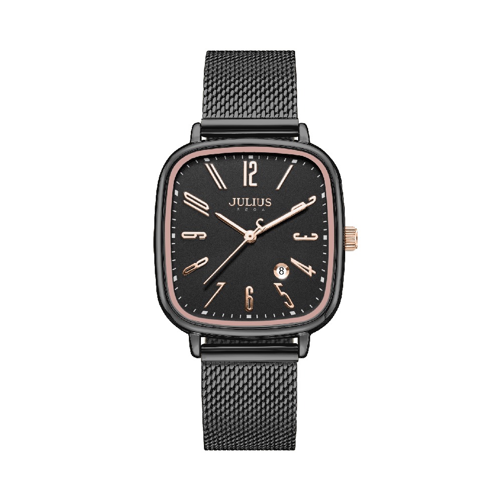 นาฬิกา Julius JA-1514 F สายสแตนเลส สีดำ