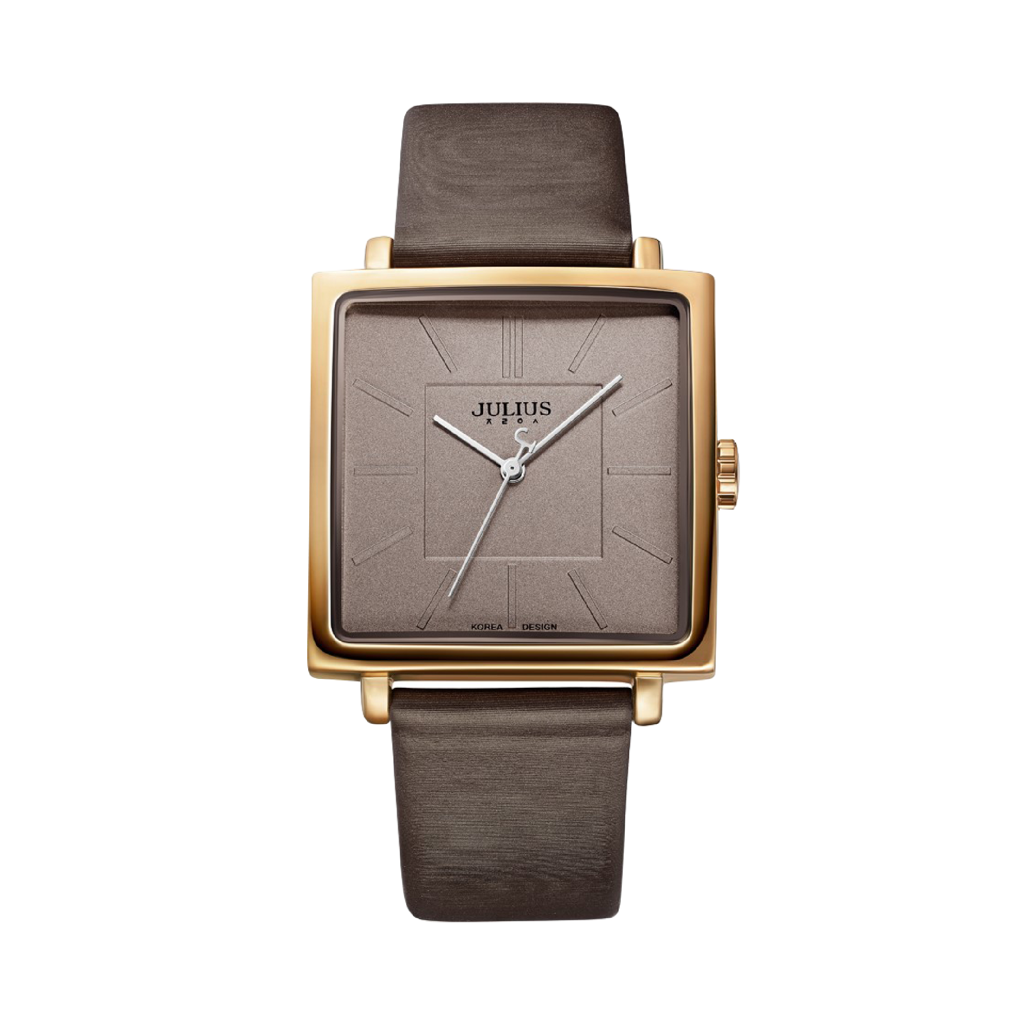 นาฬิกา Julius JA-354 D สายหนังผ้าsilk สีน้ำตาล