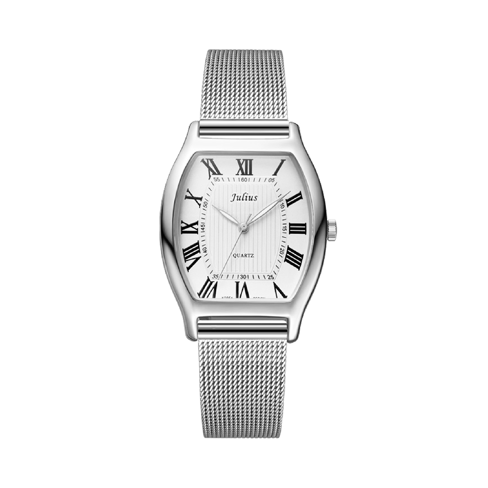 นาฬิกา Julius JA-703 E สายสแตนเลสถัก สีเงิน