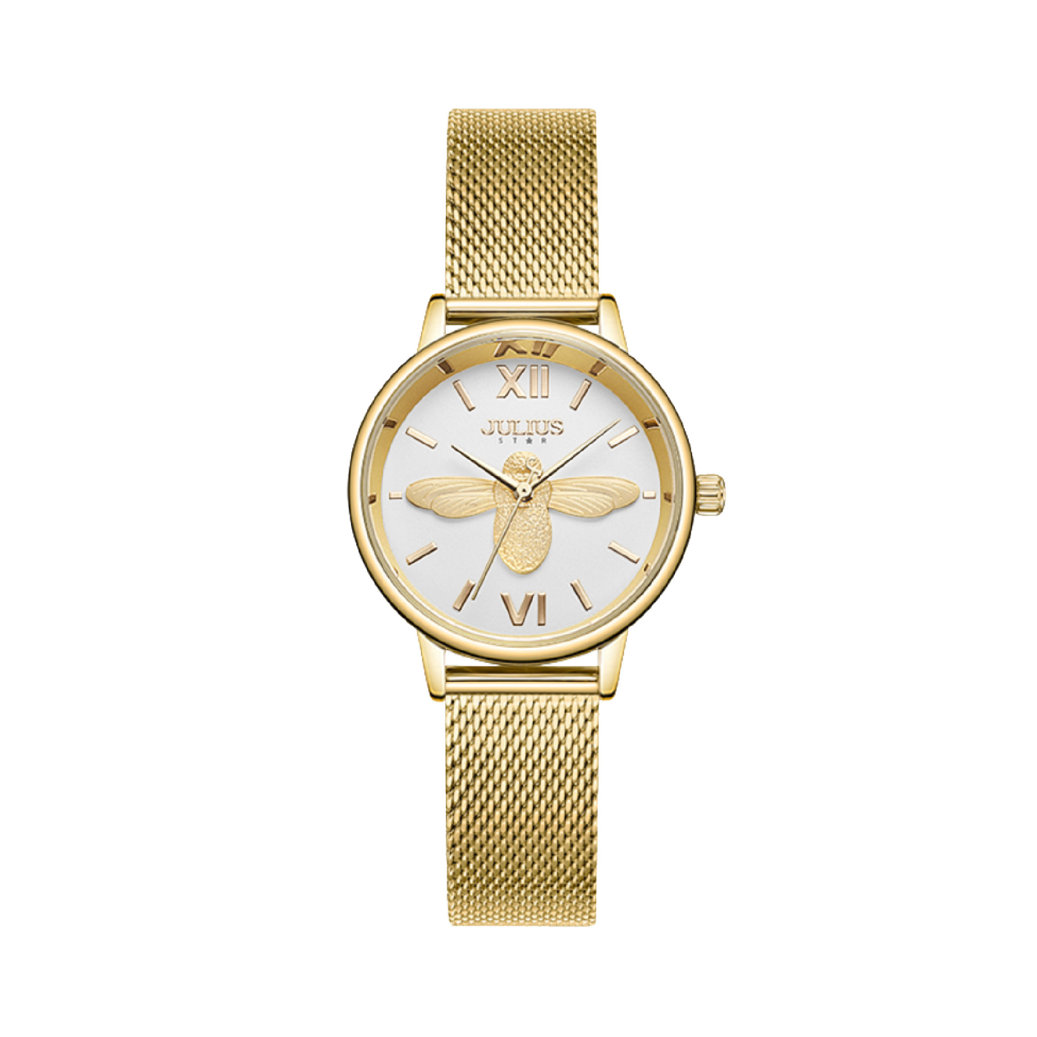 นาฬิกา Julius JS-042 C สายสแตนเลสถัก สีทอง